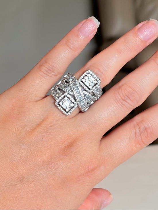 Zara Jewelry - Inlaid Sparkling Synthetic Zirconia Engagement Ring.
